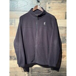 Browning Jacket Men's Fleece Large L Black Full Zip W/ Pockets  Medium